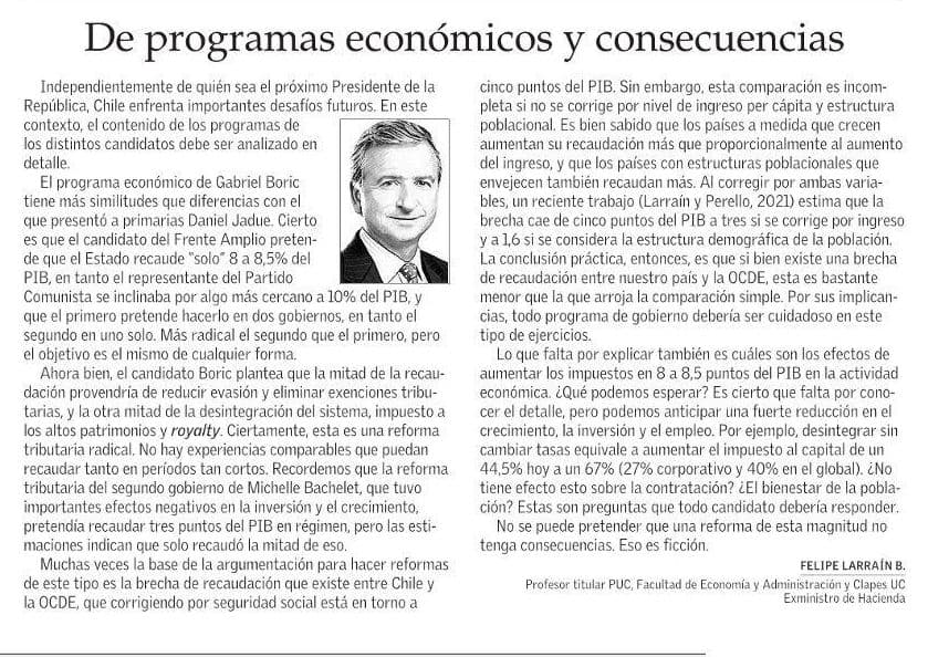 De programas económicos y consecuencias