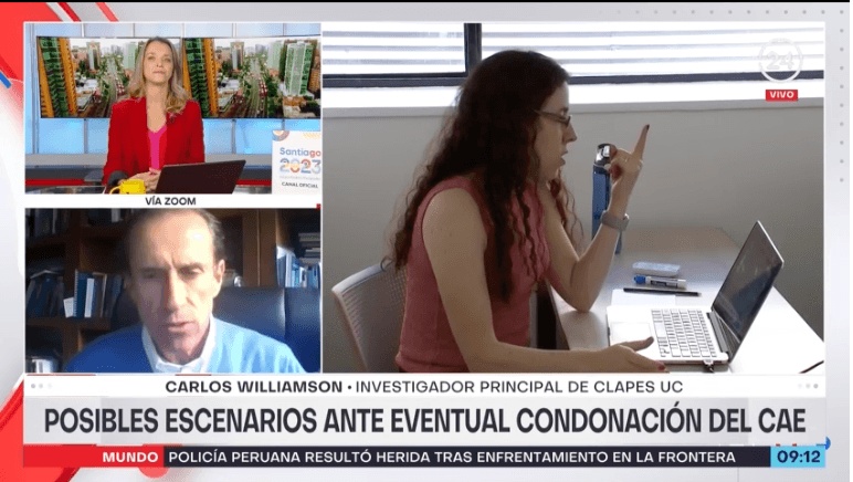 Canal 24 hrs. entrevista a Carlos Williamson, investigador principal de Clapes UC 
