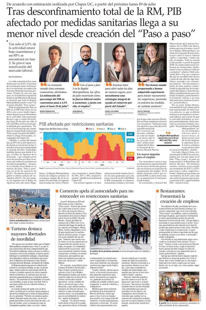 Tras desconfinamiento total de la RM, PIB afectado por medidas sanitarias llega a su menor nivel desde creación del “Paso a paso”