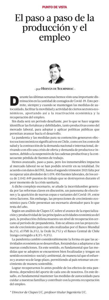 El paso a paso de la producción y el empleo