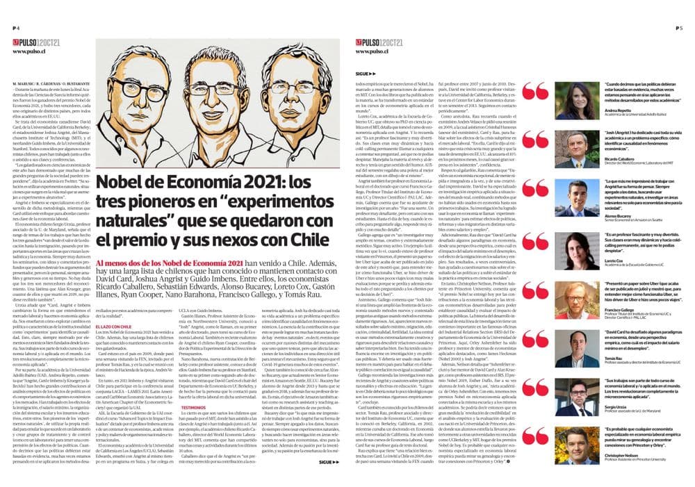 Nobel de Economía 2021: los tres pioneros en “experimentos naturales” que se quedaron con el premio y sus nexos con Chile