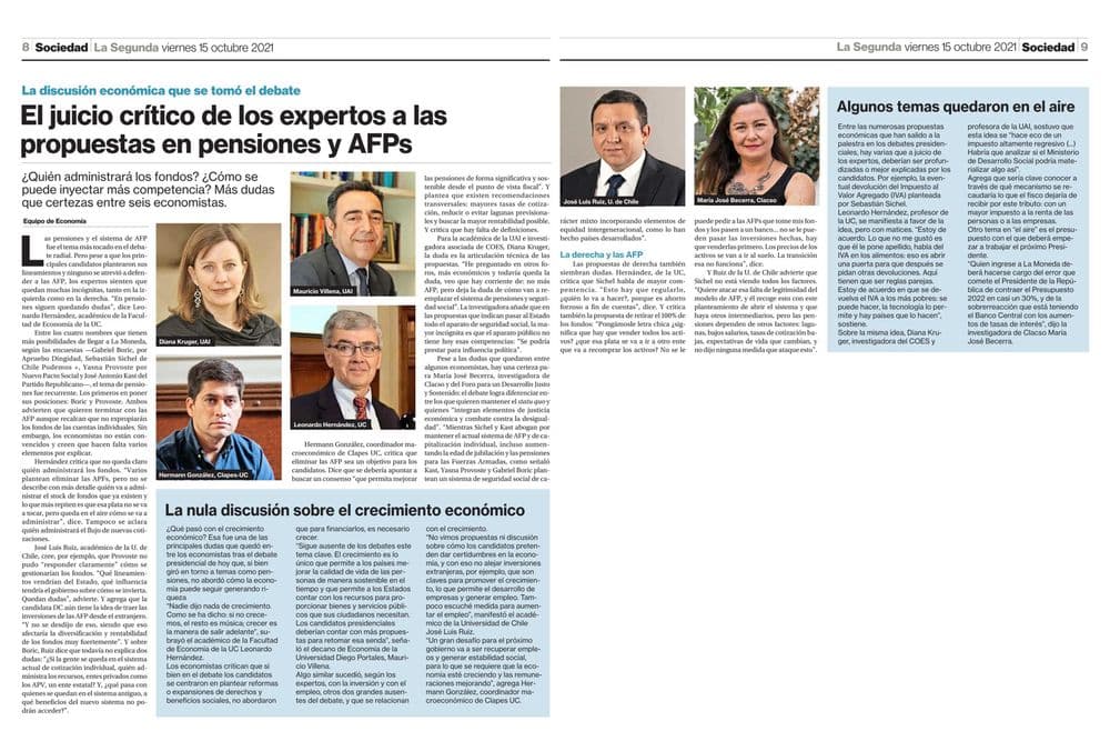 El juicio crítico de los expertos a las propuestas en pensiones y AFPS