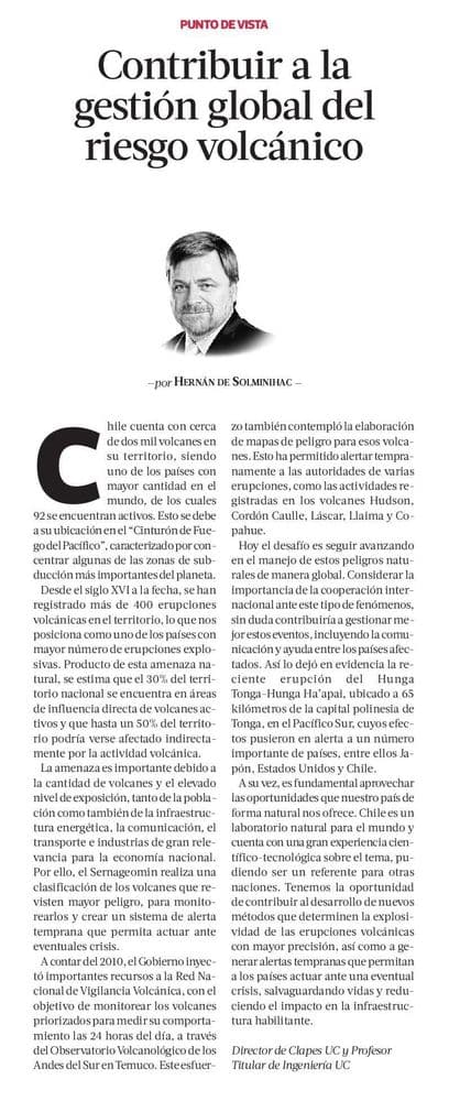 Contribuir a la gestión global del riesgo volcánico