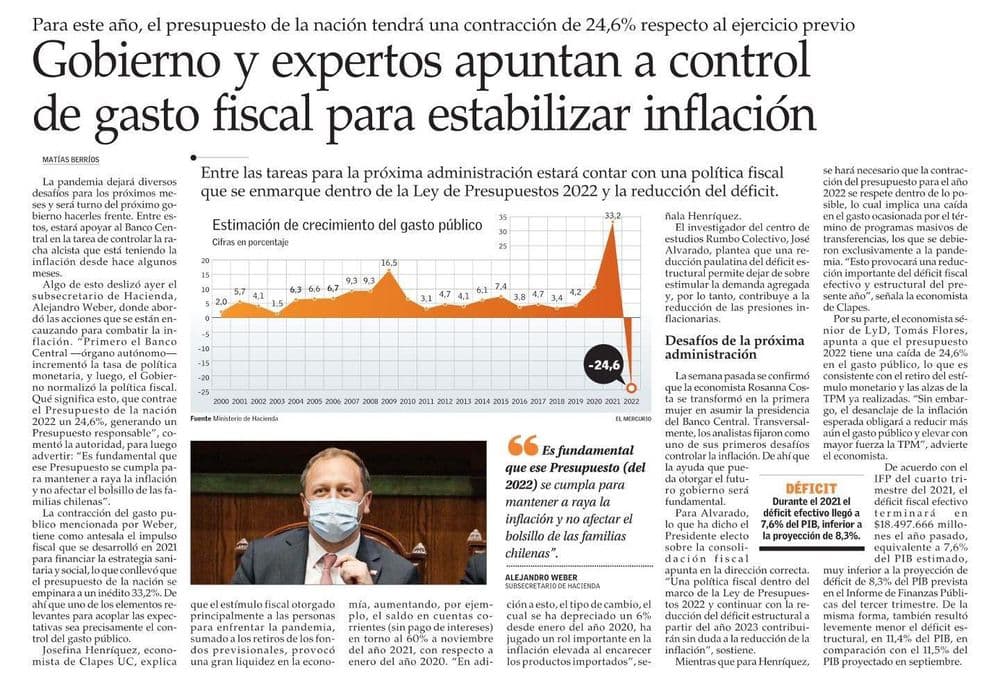 Gobierno y expertos apuntan a control de gasto fiscal para estabilizar inflación