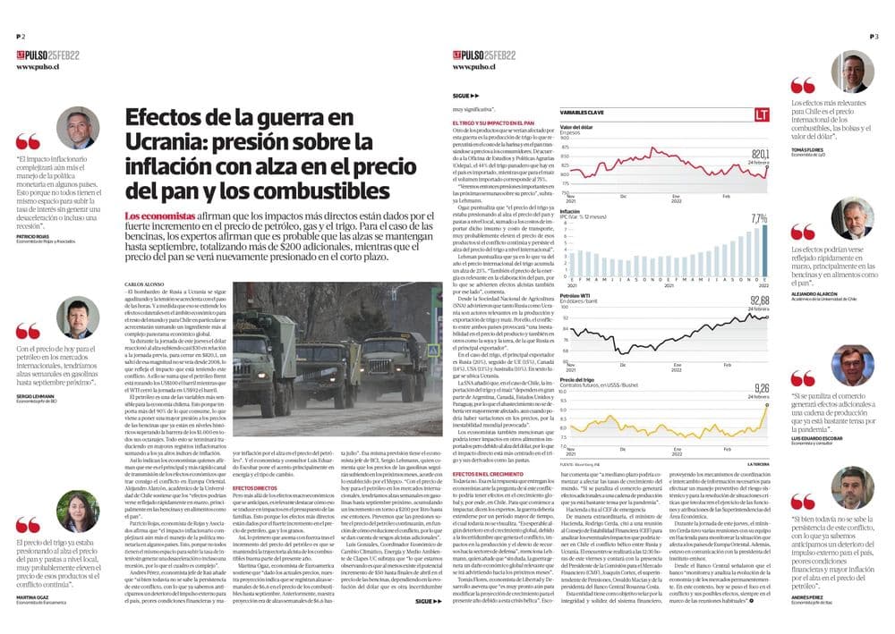 Efectos de la guerra en Ucrania: presión sobre la inflación con alza en el precio del pan y los combustibles