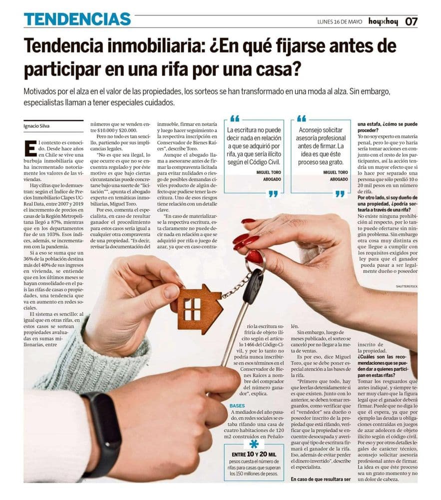 Tendencia inmobiliaria: ¿En qué fijarse antes de participar en una rifa por una casa?