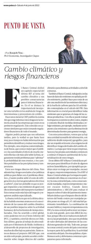 Cambio climático y riesgos financieros