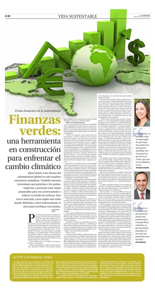 El lado financiero de la sostenibilidad Finanzas verdes: una herramienta en construcción para enfrentar el cambio climático
