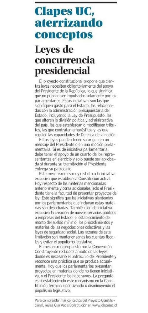 Clapes UC, aterrizando conceptos - Leyes de concurrencia presidencial