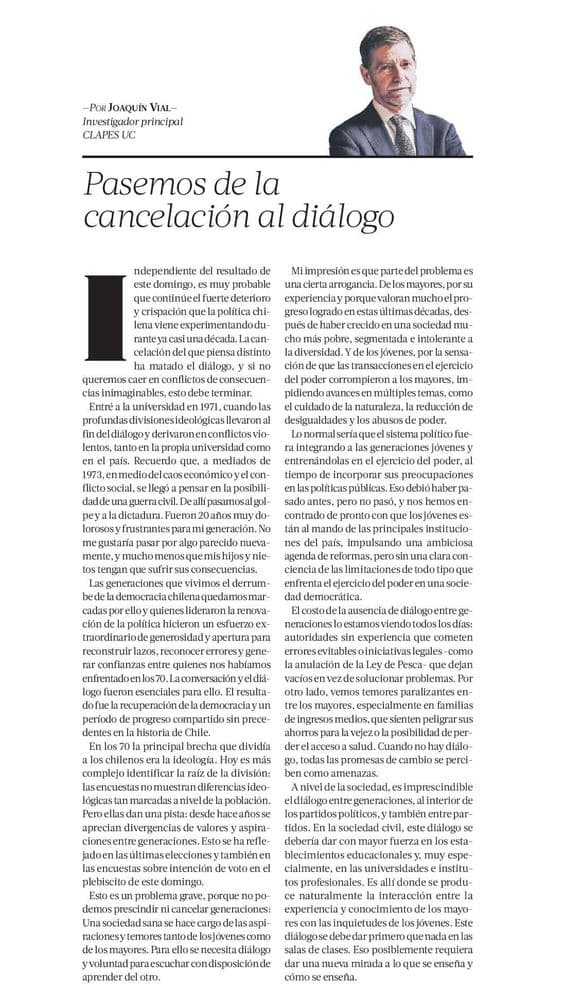Pasemos de la cancelación al diálogo