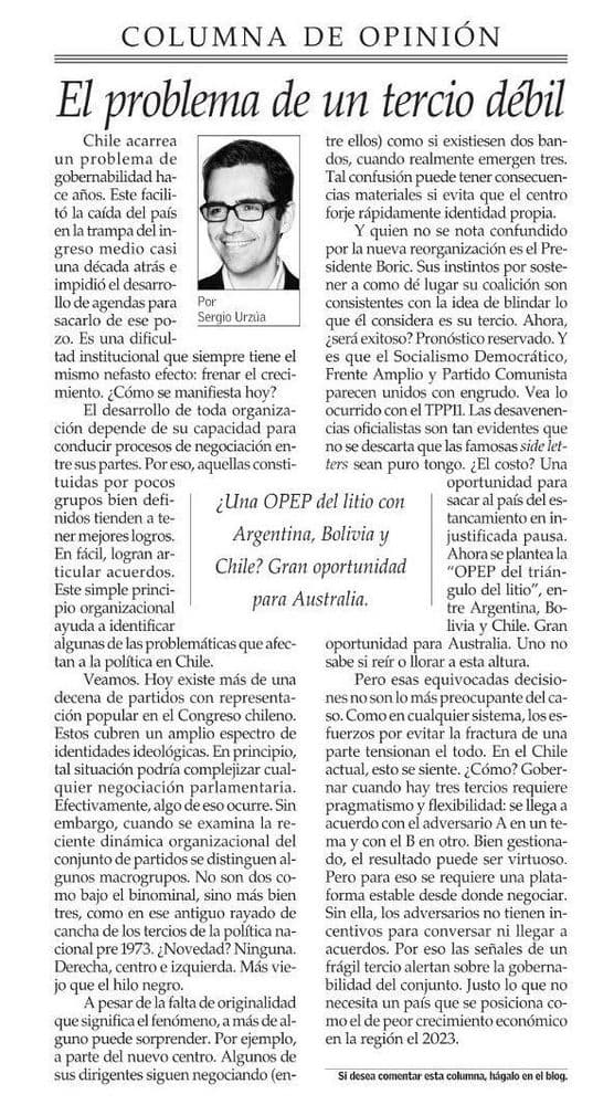El problema de un tercio débil