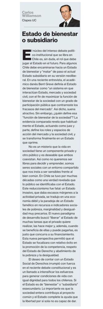 Estado de bienestar o subsidiario