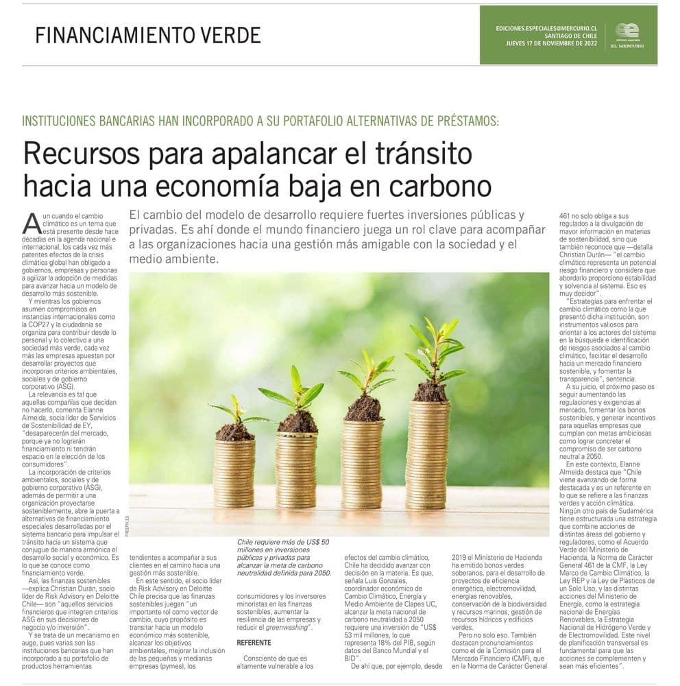 Recursos para apalancar el tránsito hacia una economía baja en carbono