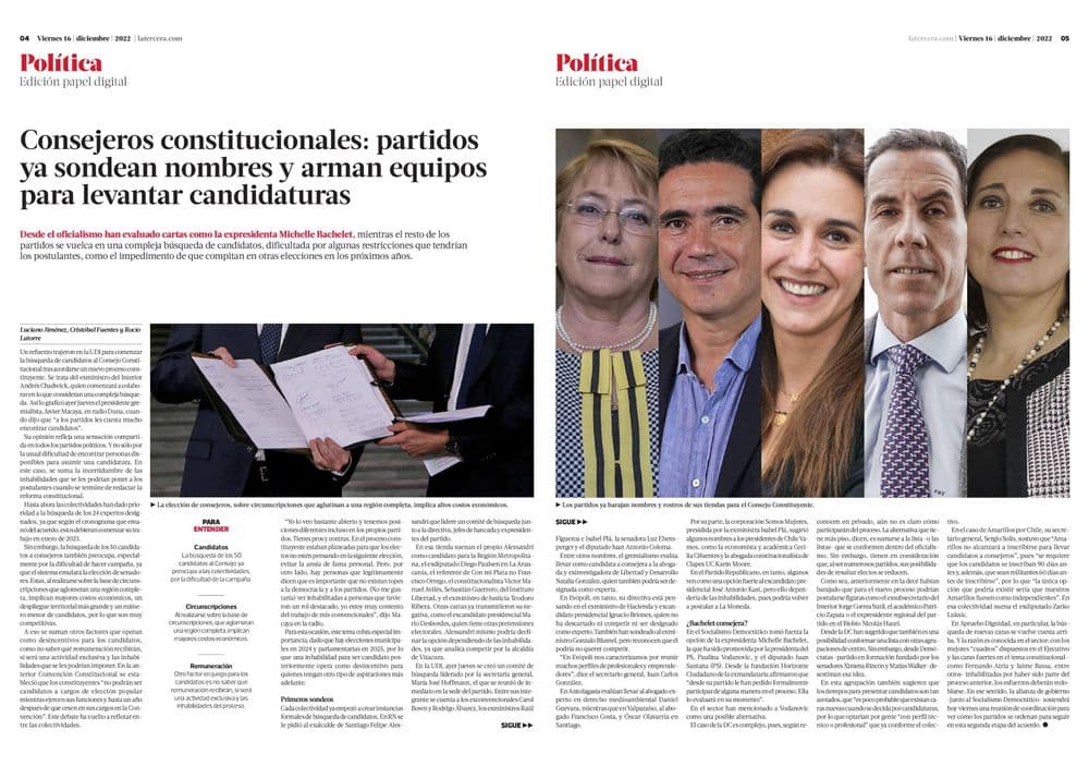 Consejeros constitucionales: partidos ya sondean nombres y arman equipos para levantar candidaturas