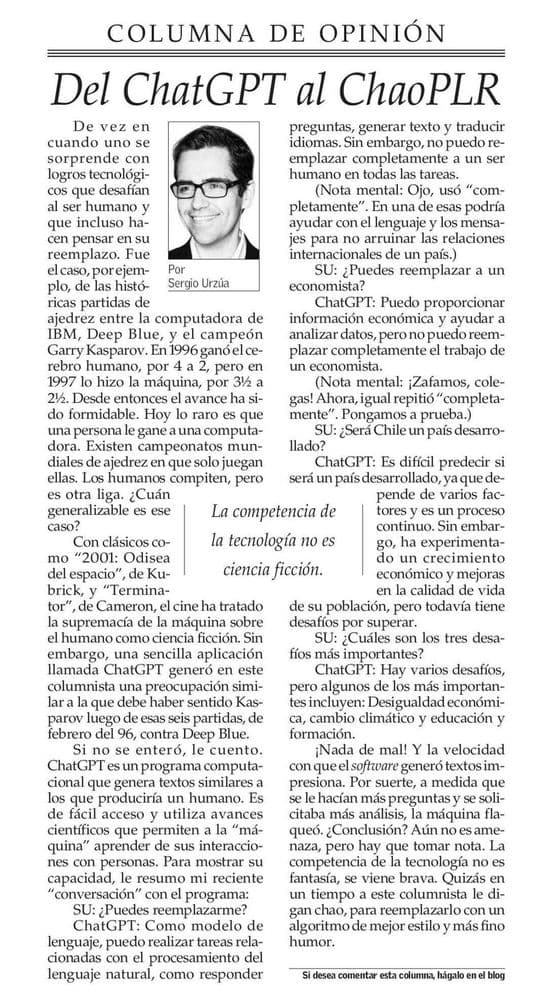 Del ChatGPT al ChaoPLR