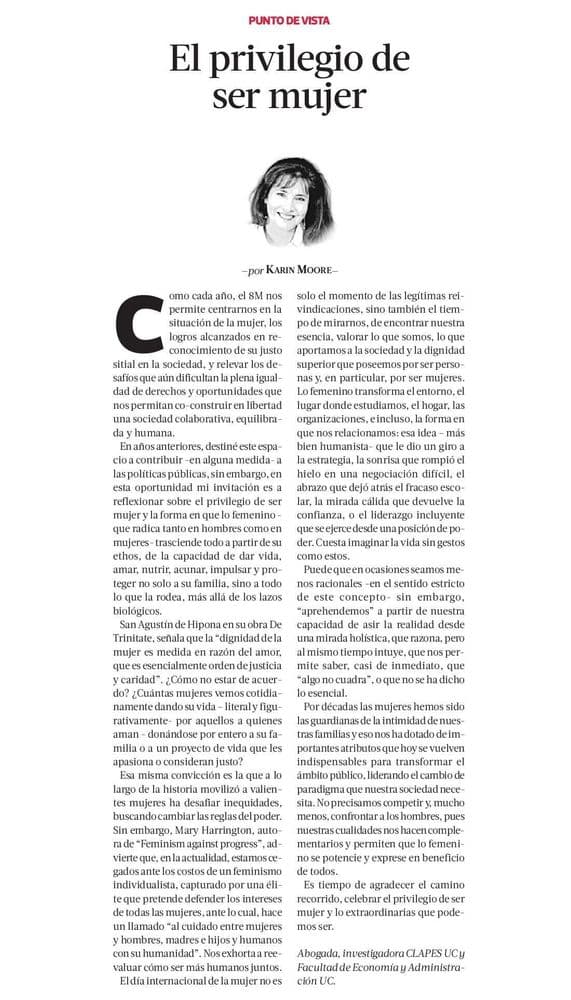 El privilegio de ser mujer