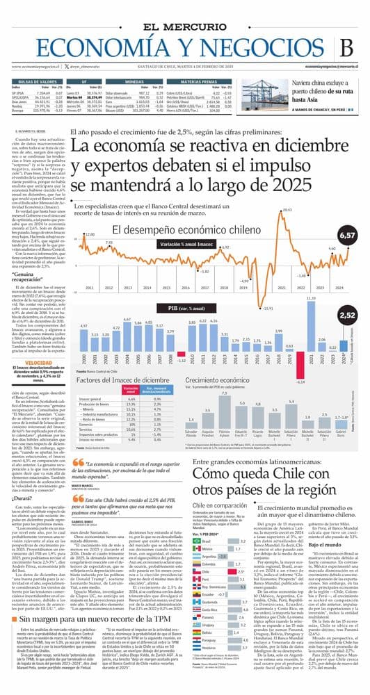 La economía se reactiva en diciembre y expertos debaten si el impulso se mantendrá a lo largo de 2025