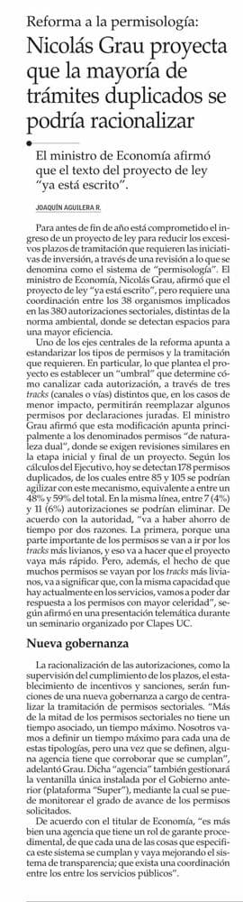 Nicolás Grau proyecta que la mayoría de trámites duplicados se podría racionalizar