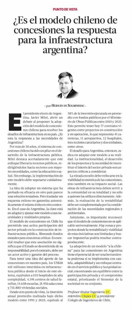 ¿Es el modelo chileno de concesiones la respuesta para la infraestructura argentina?