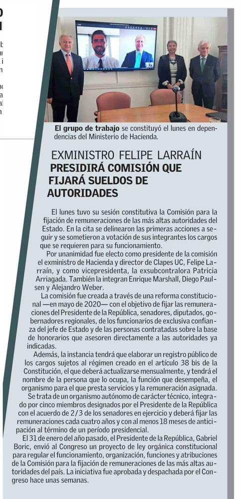 Exministro Felipe Larraín presidirá comisión que fijará sueldos de autoridades
