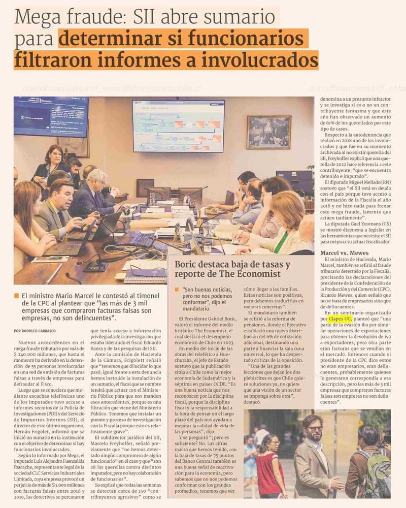 Mega fraude: SII abre sumario para determinar si funcionarios filtraron informes a involucrados