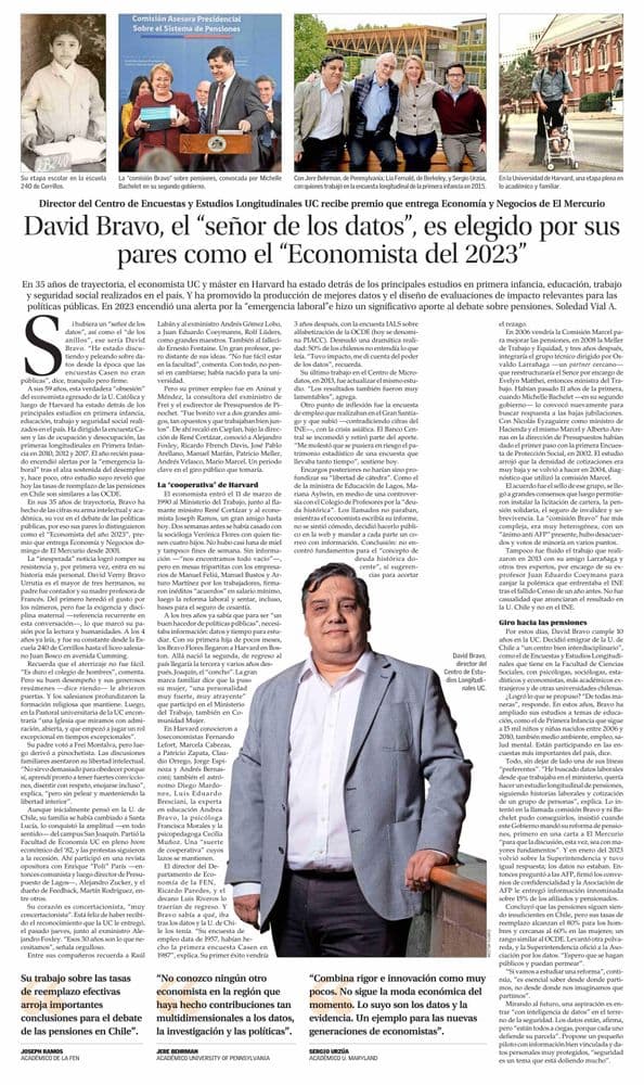 David Bravo, el “señor de los datos”, es elegido por sus pares como el “Economista del 2023”