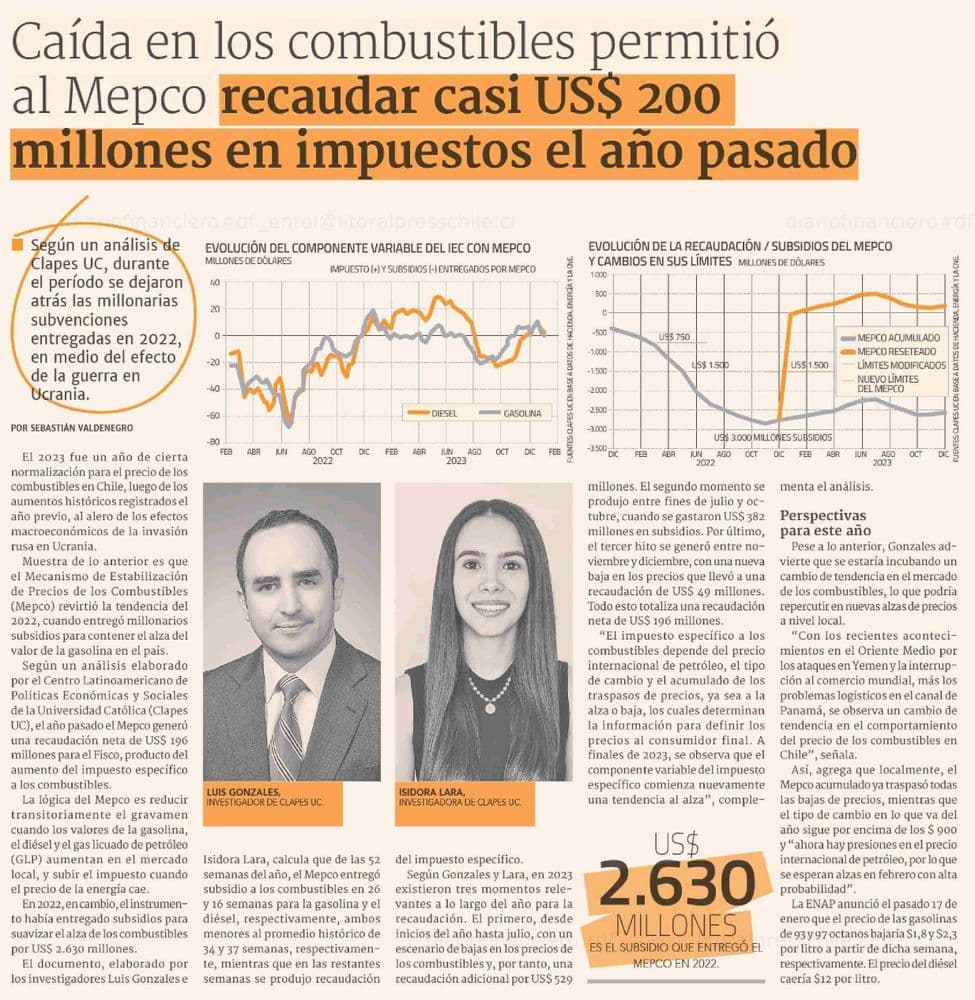 Caida en los combustibles permitió al Mepco recaudar casi US$ 200 millones en impuestos el año pasado