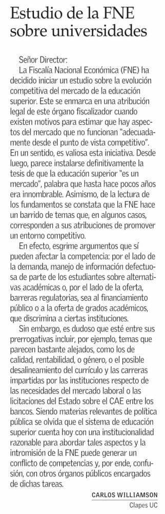 Estudio de la FNE sobre universidades