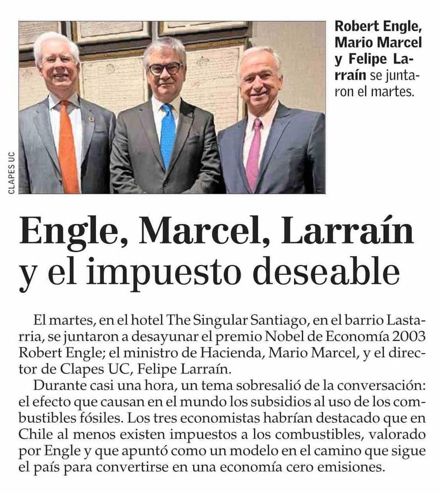 Engle, Marcel, Larraín y el impuesto deseable