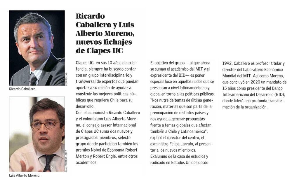 Ricardo Caballero y Luis Alberto Moreno, nuevos fichajes de Clapes UC