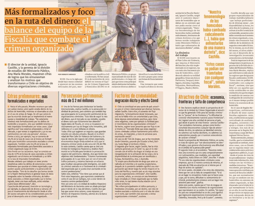 Más formalizados y foco en la ruta del dinero: el balance del equipo de la Fiscalía que combate el crimen organizado