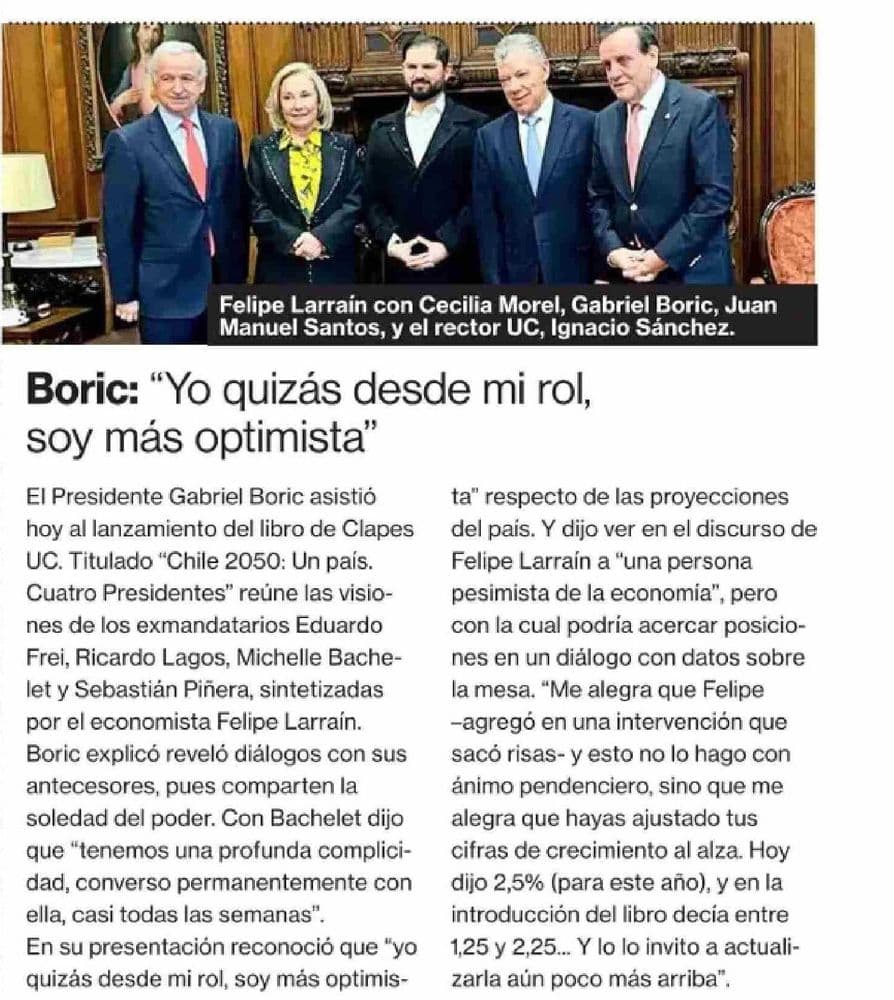 Boric: "Yo quizás desde mi rol, soy más optimista"