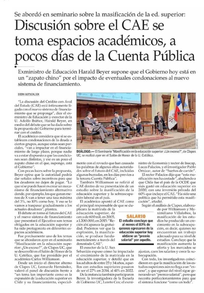 Discusión sobre el CAE se toma espacios académicos, a pocos días de la Cuenta Pública