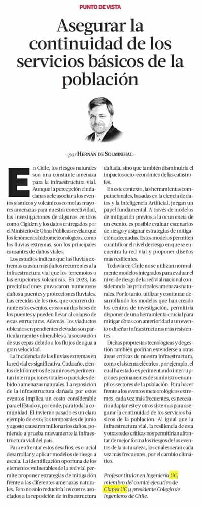 Asegurar la continuidad de los servicios básicos de la población