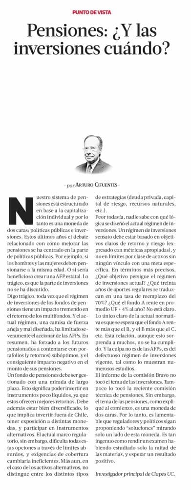 Pensiones: “¿Y las inversiones cuándo?”