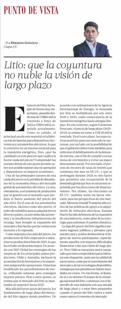 Litio: que la coyuntura no nuble la visión de largo plazo