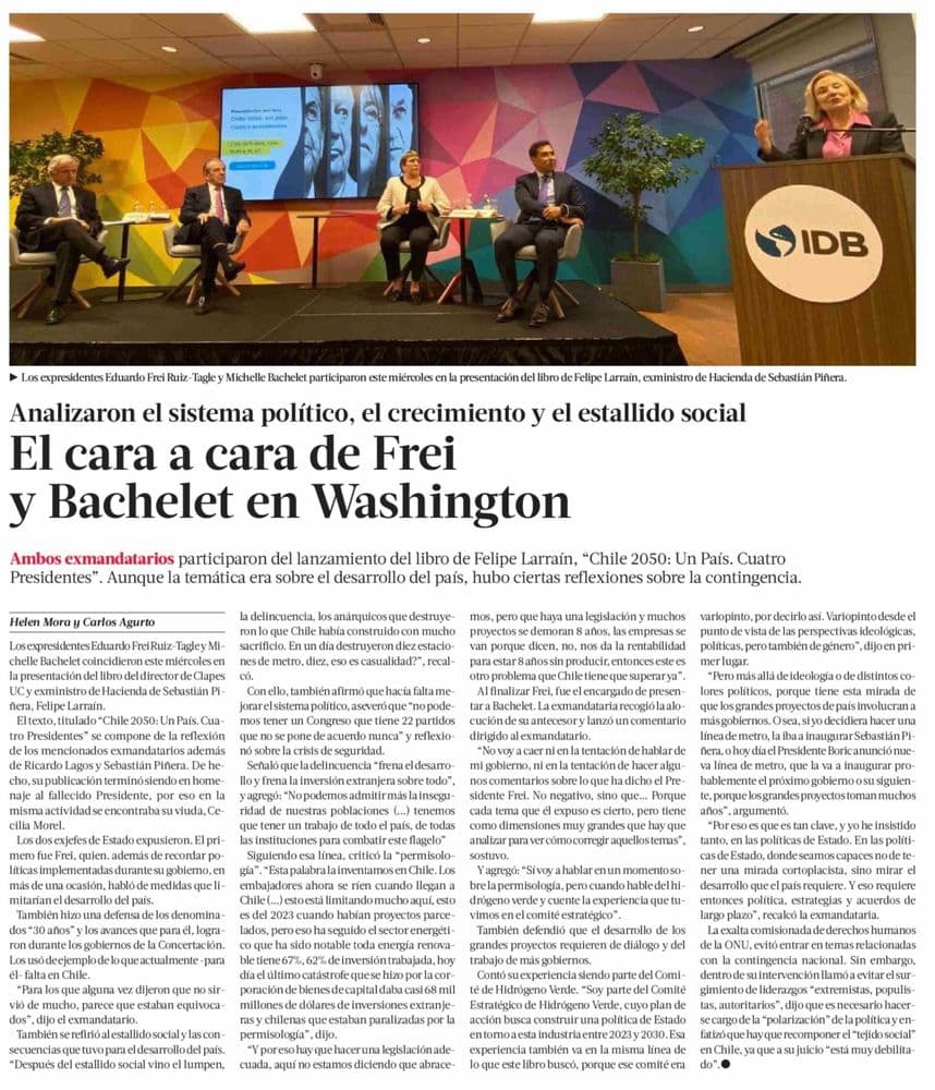 El cara a cara de Frei y Bachelet en Washington
