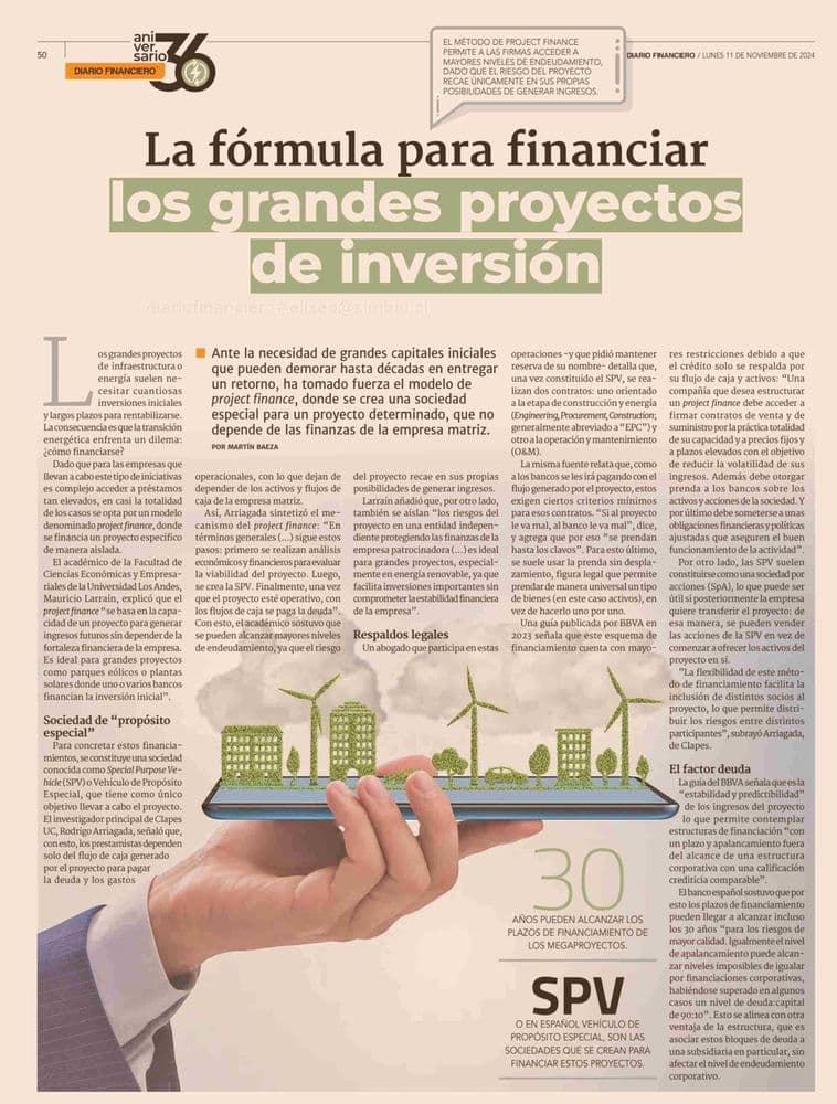 La fórmula para financiar los grandes proyecto de inversión