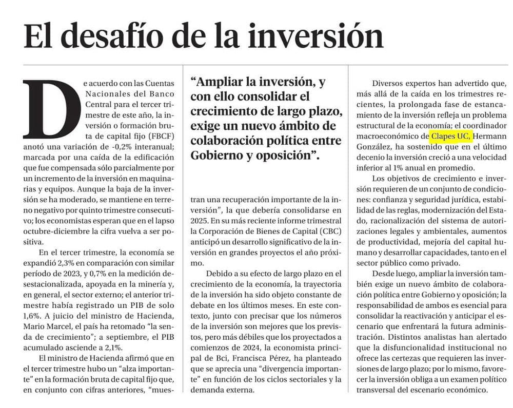 El desafío de la inversión