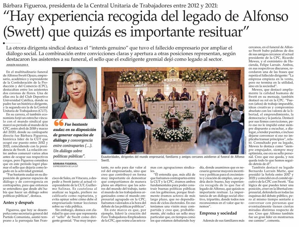 Hay experiencia recogida del legado de Alfonso (Swett) que quizás es importante resituar