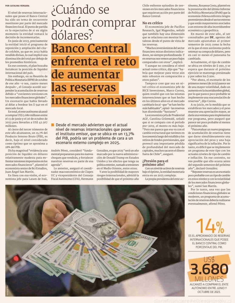 ¿Cuándo se podrán comprar dólares? Banco Central enfrenta el reto de aumentar las reservas internacionales