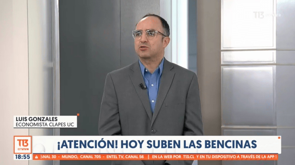 Entrevista en Canal 13 a Luis Gonzales, coordinador económico de energía y medio ambiente CLAPES UC