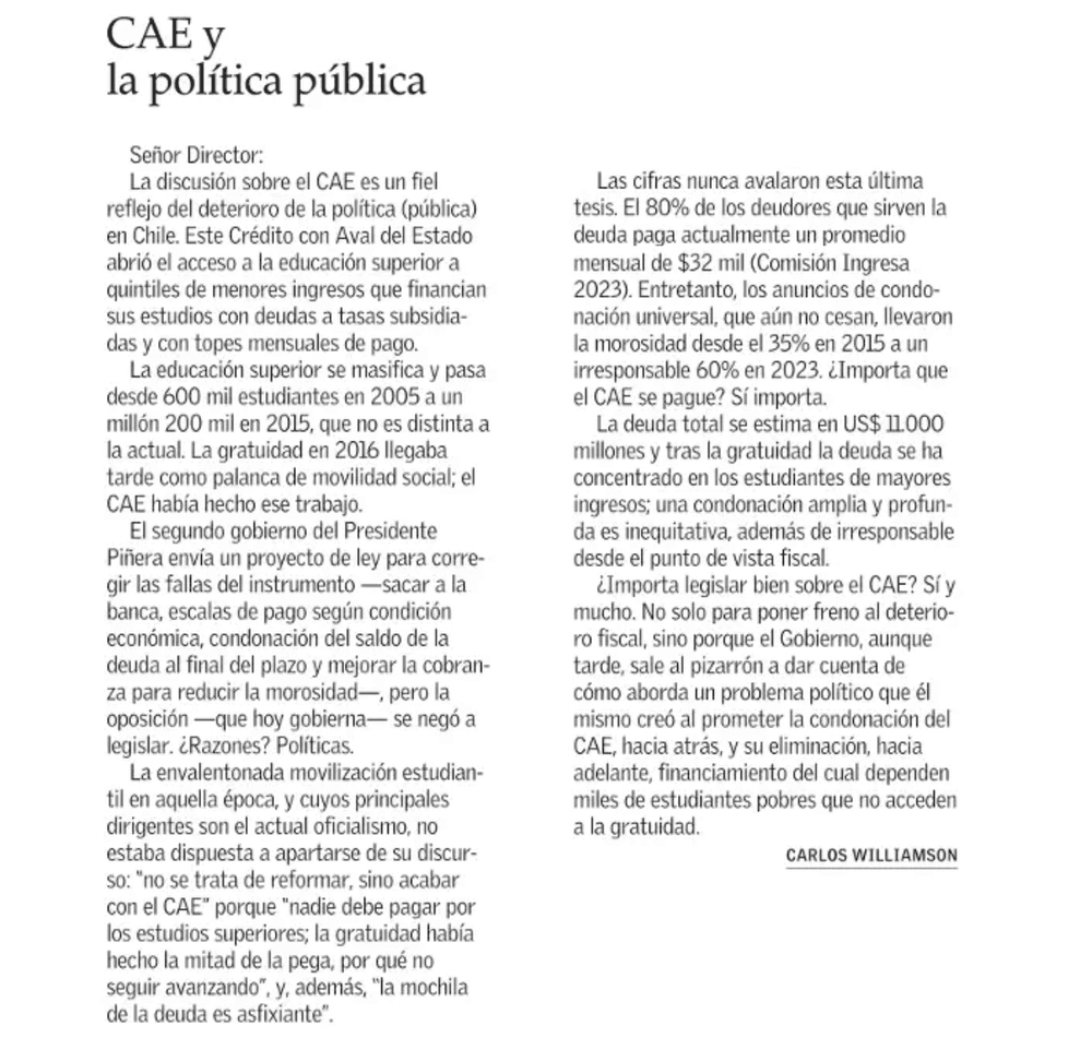 CAE y la política pública