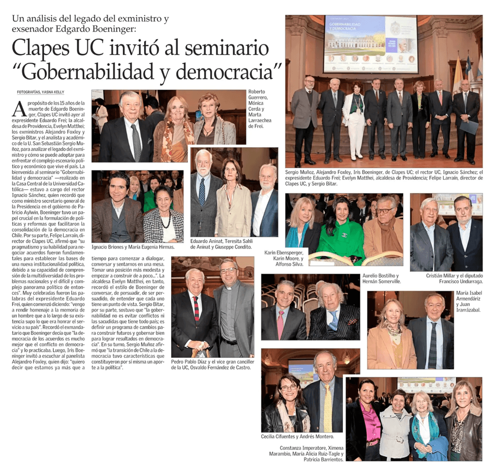Clapes UC invitó al seminario “Gobernabilidad y democracia”