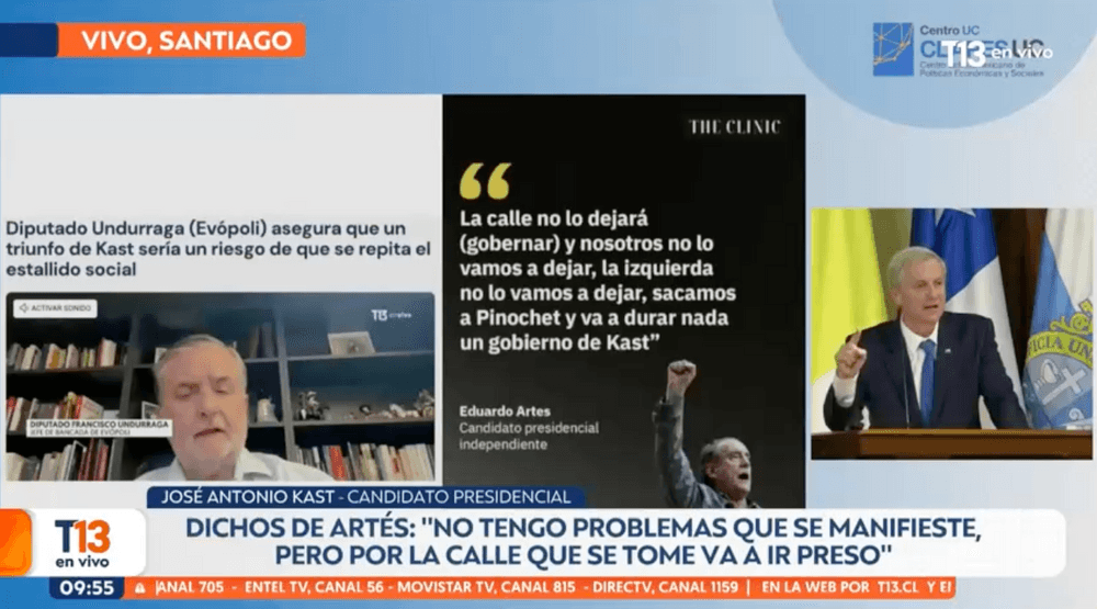 Kast arremete nuevamente contra Artés: "En la calle que se tome se va a ir preso si no tiene la autorización"