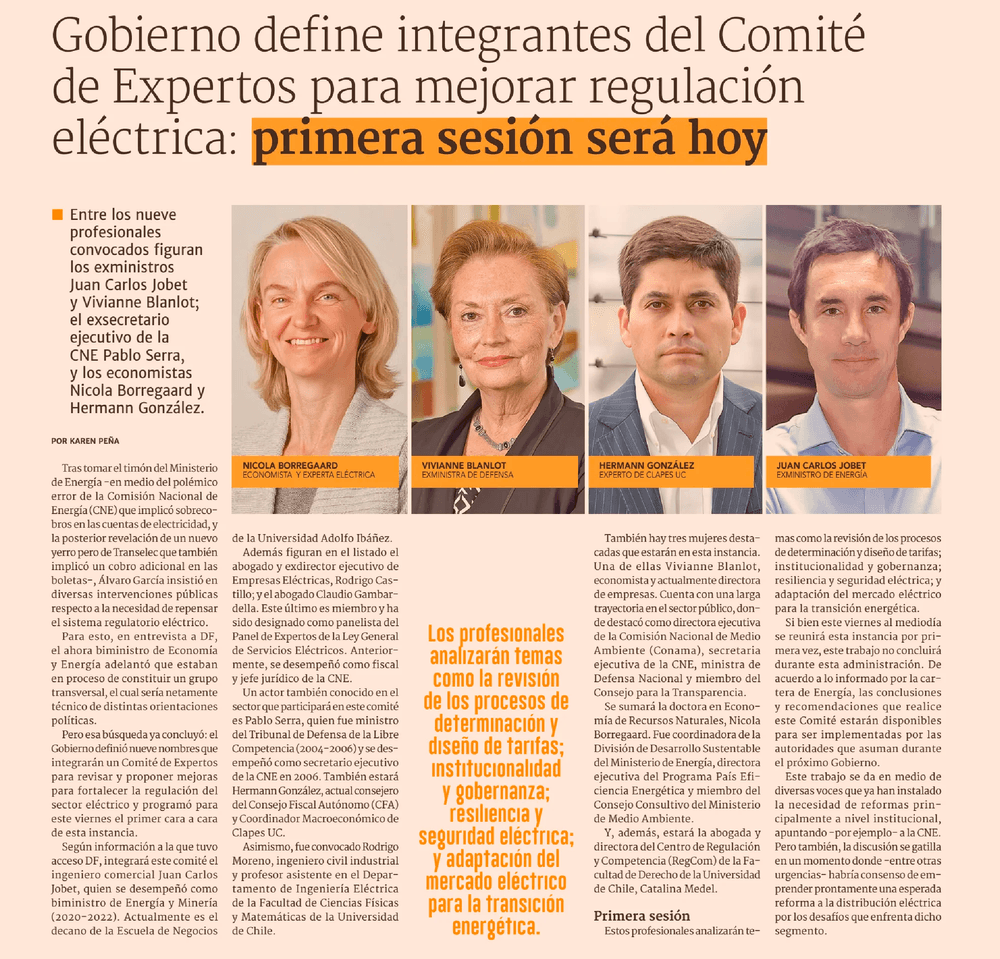 Gobierno define integrantes del Comité de Expertos para mejorar regulación eléctrica: primera sesión será hoy