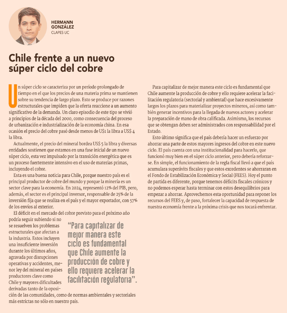 Chile frente a un nuevo súper ciclo del cobre