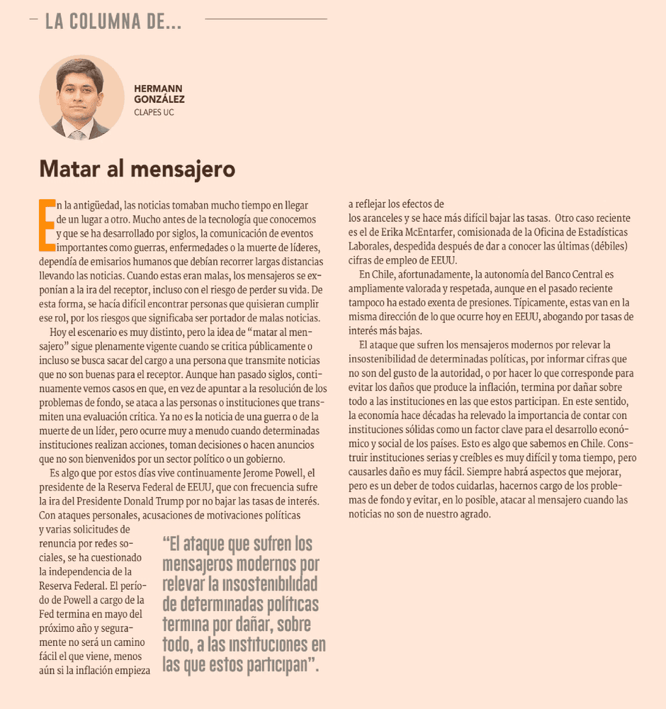 Matar al mensajero
