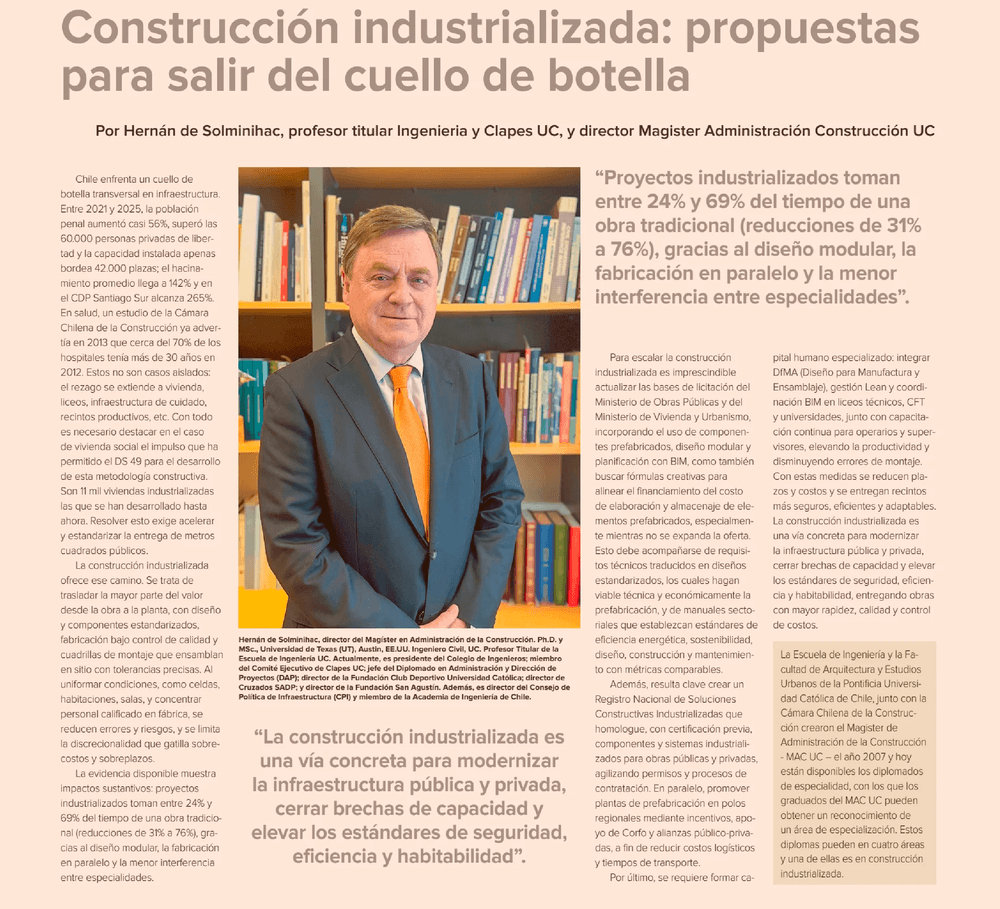 Construcción industrializada: propuestas para salir del cuello de botella 