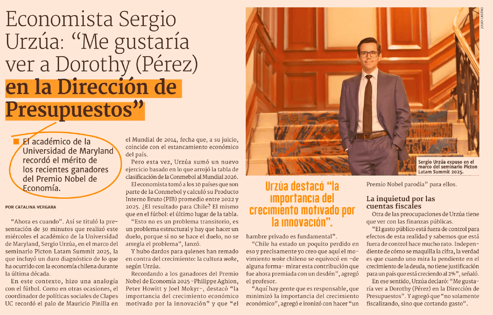 Economista Sergio Urzúa: “Me gustaría ver a Dorothy (Pérez) en la Dirección de Presupuestos”